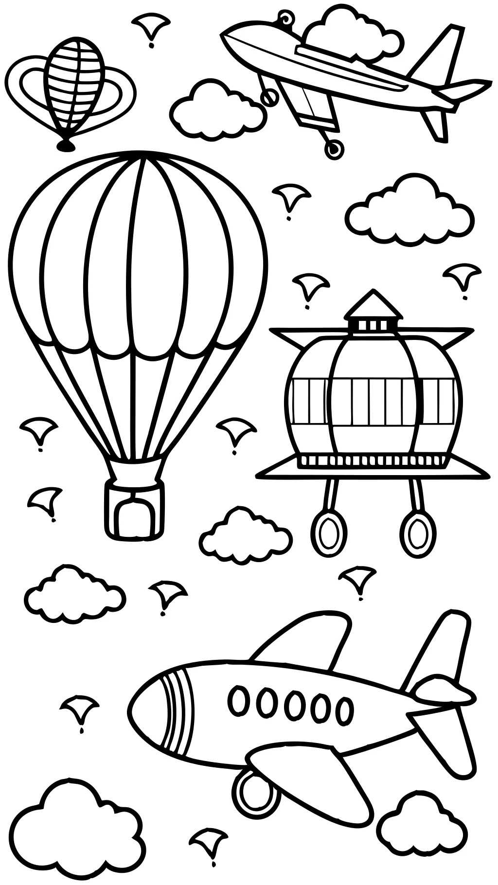 plane coloring pages